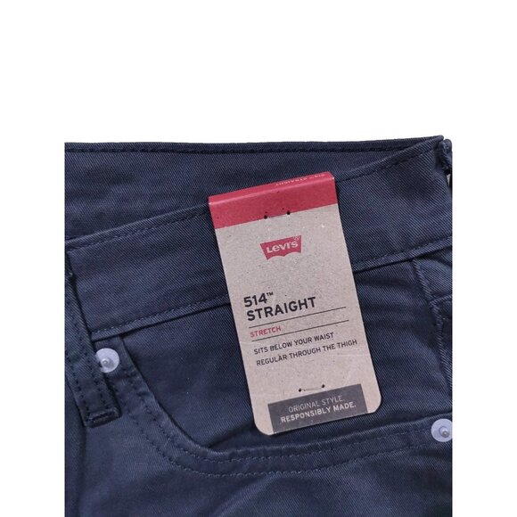Levi’s 514 Straight Fit Jeans Men’s 30x29 Dark Grey Stretch Mid Rise - Picture 4 of 5